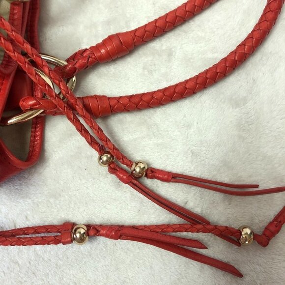 ELLIOTT Lucca Red Leather Shoulder Bag - Picture 8 of 12